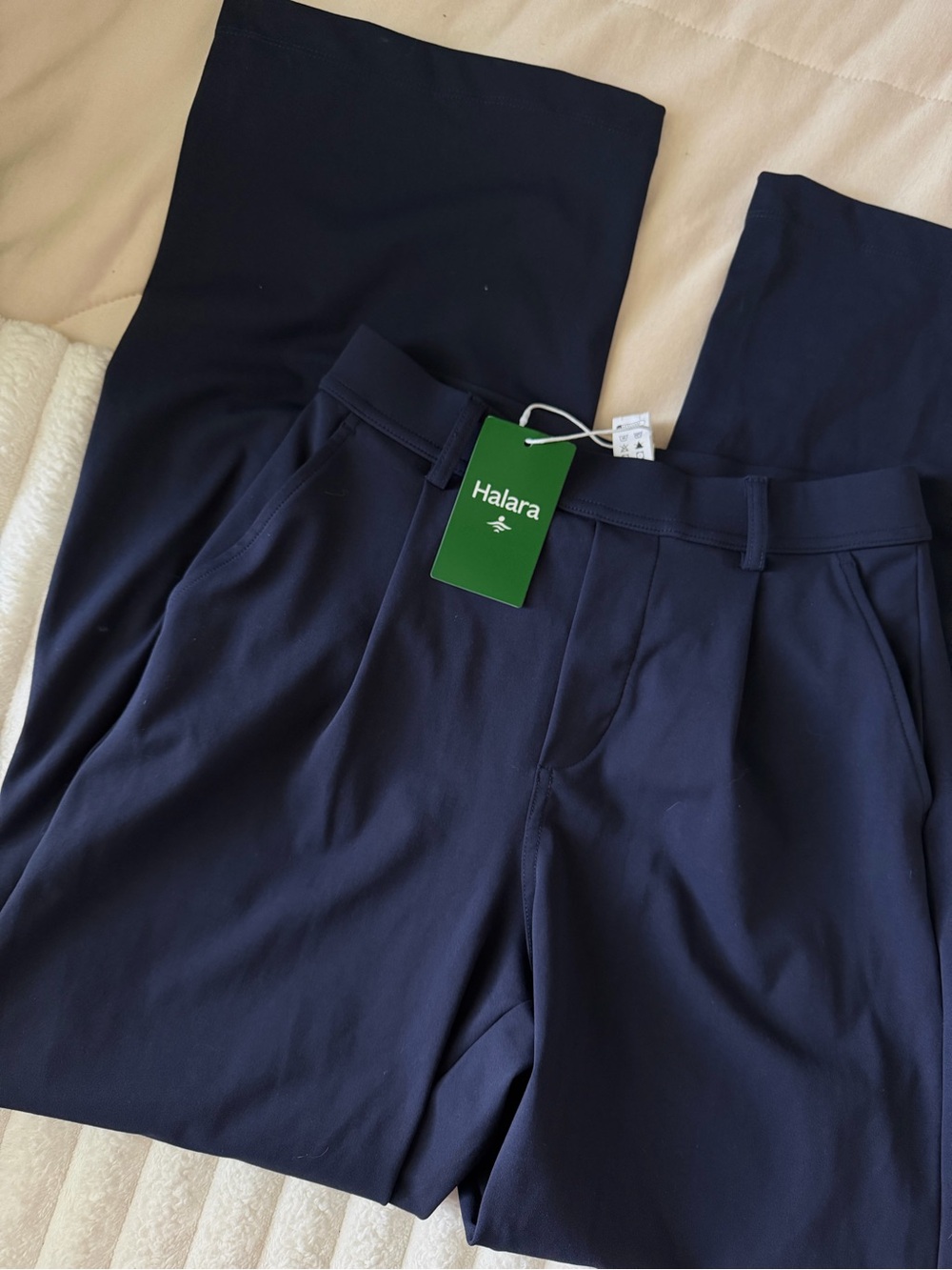 NWT HALARA Navy Wide-Leg Trousers - Picture 2 of 5